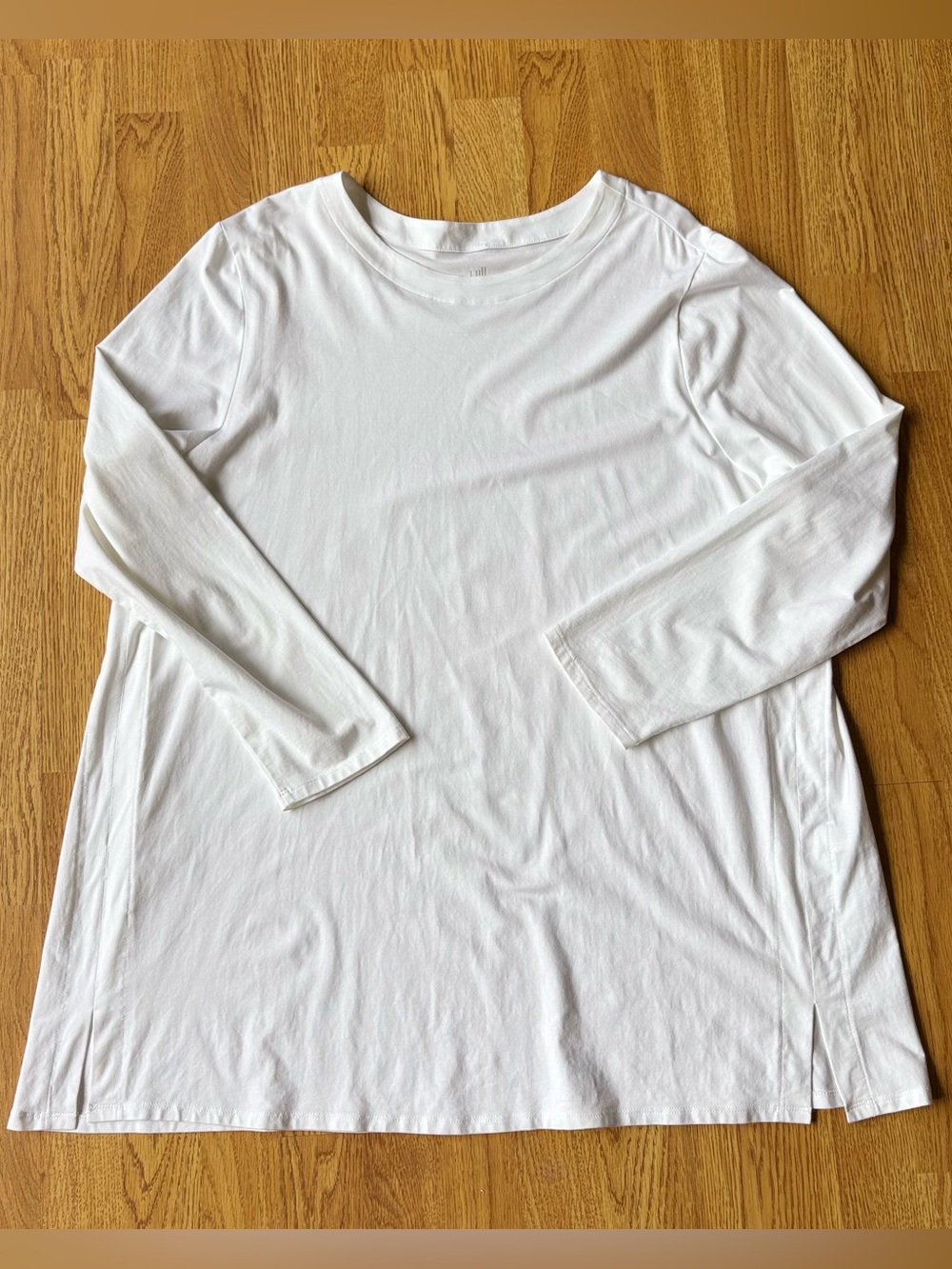 J Jill Luxe Supima Forward-Seam Tunic White Long Sleeve Top Flowy Layering Sz 3X